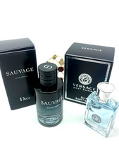 CHRISTIAN DIOR Sauvage + VERSACE pour Homme MEN MINI PERFUME Fragrance SET