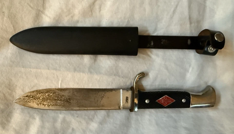 Vtg RARE Solingen Germany Dagger Scout Hunting Knife & Metal Scabbard Ex Cond! - Image 2 of 4