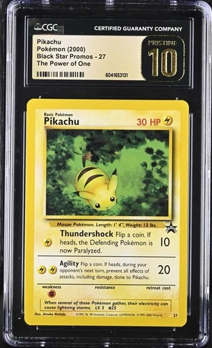CGC 10 PRISTINE Pikachu 27 WOTC Black Star Promo "Bumblebee" Pokemon Card