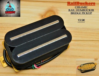 G.M. Railbuckers Humbucker Bridge Pickup Black with Chrome Rails