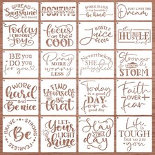 Inspirational Word Stencils for Crafts,20 Pieces Reusable Motivational Quote