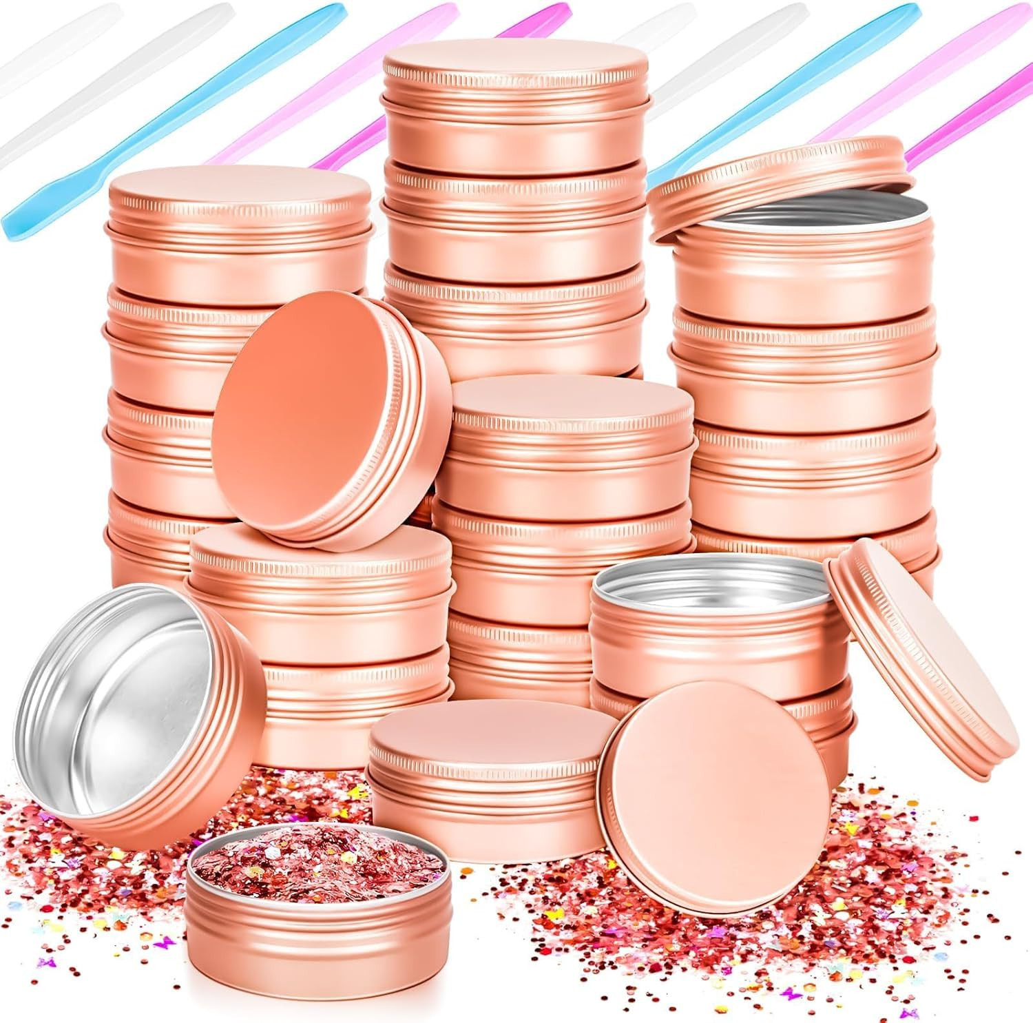 24 Pack 0.5Oz Tin Jars, 15Ml Metal Tin Cans, 1/2 Ounce Aluminum Tin Can Jar Cont