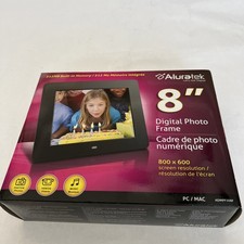 NEW Aluratek 8  Digital Photo Frame 512 MB Memory Photos Videos Music ADMPF108F