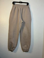 Comfrt Pull On Jogger Sweatpants Women’s Sz M Light Pink Pockets Thick Lounge