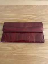 Vintage Burgundy Eel Skin Clutch Wallet