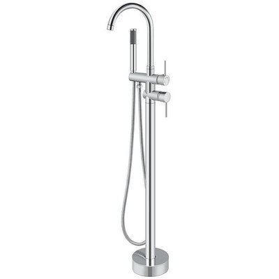 Floor Mount Bathtub Faucet Freestanding Tub Filler Standing High Flow Shower Fau