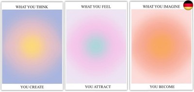 LOZULO Aura Poster Set Leinwand Bilder, Wandbilder Wohnzimmer Schlafzimmer Deko