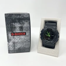 Casio Men’s G-Shock 200M Sport Watch w/ Resin Strap Black/Green (GA-100C-1A3CR)