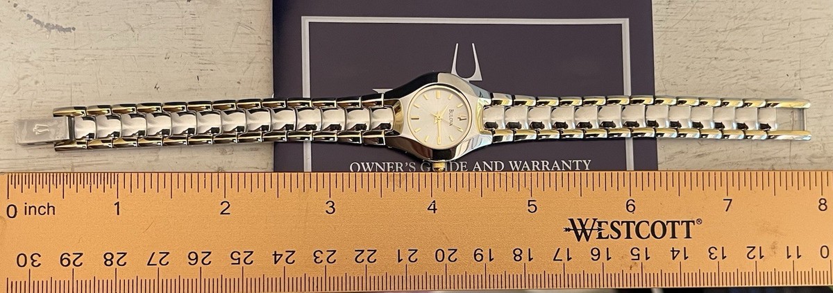 NOS Bulova Ladies C937502 Two Tone Stainless Steel Quartz 