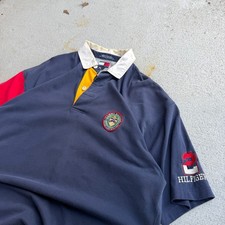 Vintage Tommy Hilfiger Colorblock Short Sleeve Rugby Polo Shirt Size Large
