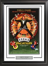 Chevy Chase Signed Framed 11x17 Vegas Vacation Movie Poster Beckett Wit