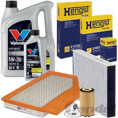 HENGST FILTERSET+5L VALVOLINE 5W30 C3 ÖL passend für OPEL INSIGNIA B 1.6 CDTI