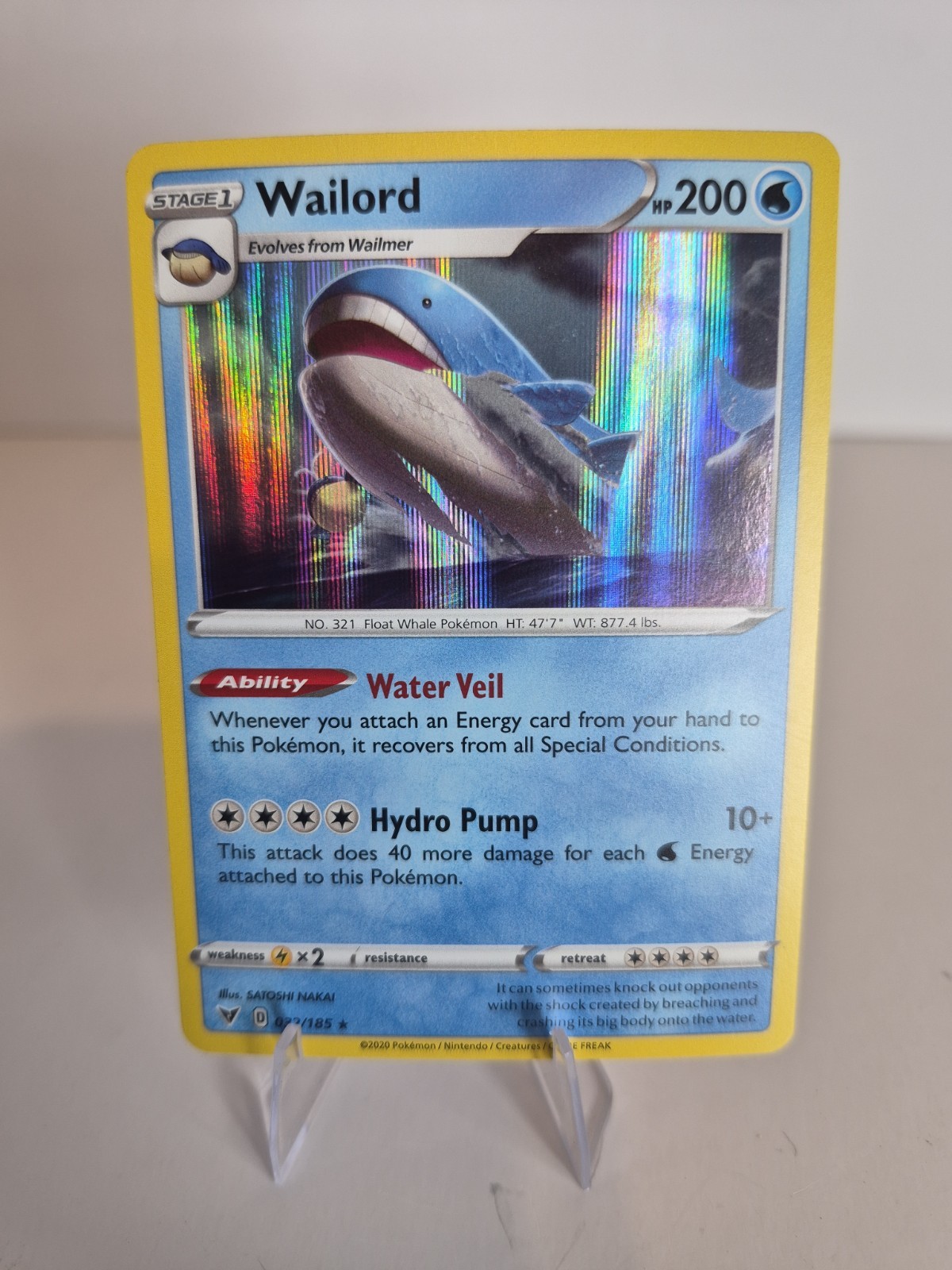 Wailord 032/185 Holo Rare Vivid Voltage Pokemon Holo Near Mint