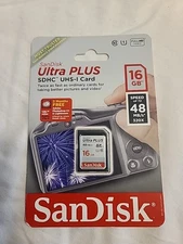 SanDisk Ultra PLUS 16GB Class 10 - SDHC Card - SDSDUP-016G-A46 NEW