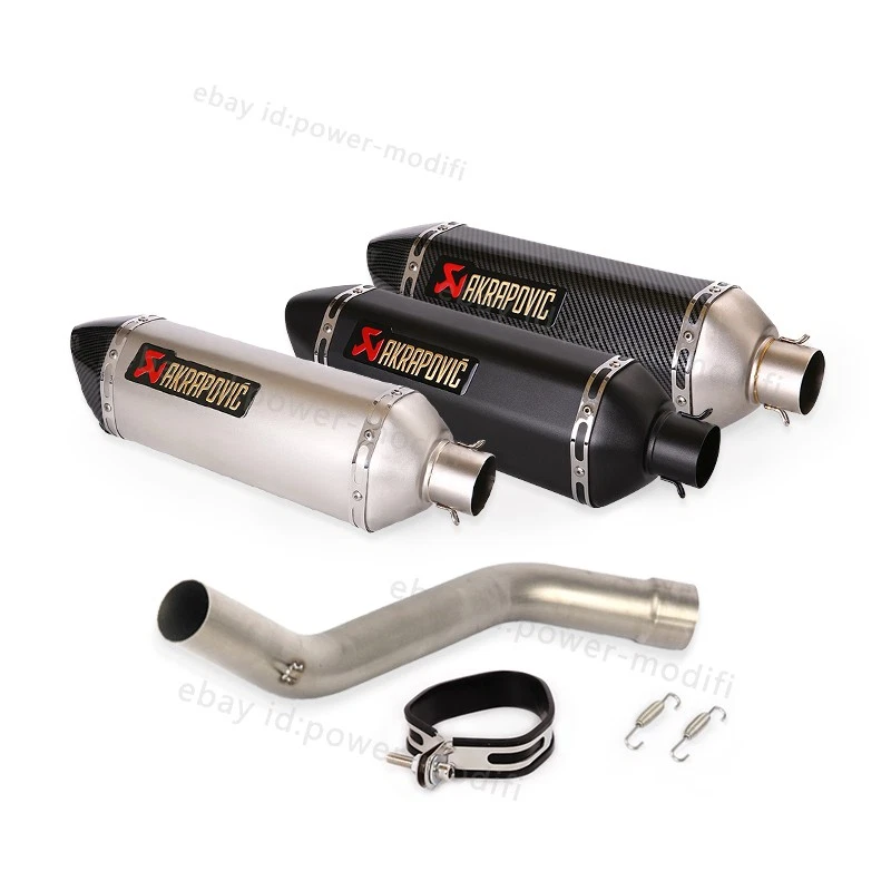 Silenciador de escape tubo de enlace medio puntas negras deslizables para Kawasaki Ninja ZX10R 2008-2020 Foto 2 de 4