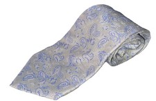 Pierre Cardin Men  s NeckTie 100 Silk Blue Silver Paisley Tie 60  x3.75  