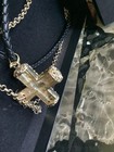 New Real Collectibles by Adrienne Chunky Gemstone Cross Leather /Chain Necklace — photo 4