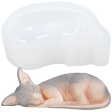 Sleeping Sphynx Cat Resin Silicone Mold for Epoxy Casting, 3inch,
