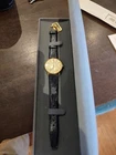 Vintage Dufonte Lucien Picard Liberty Coin Watch with Black Leather Band