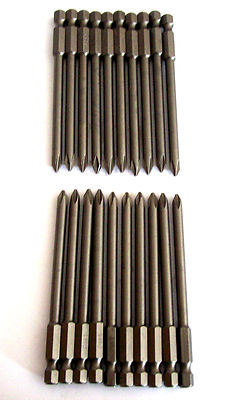 20 ENKAY 3-1/2'' PHILLIPS #1 SCREW DRIVER BITS MAGNETIC TIPS ROUND SHAFT PH1