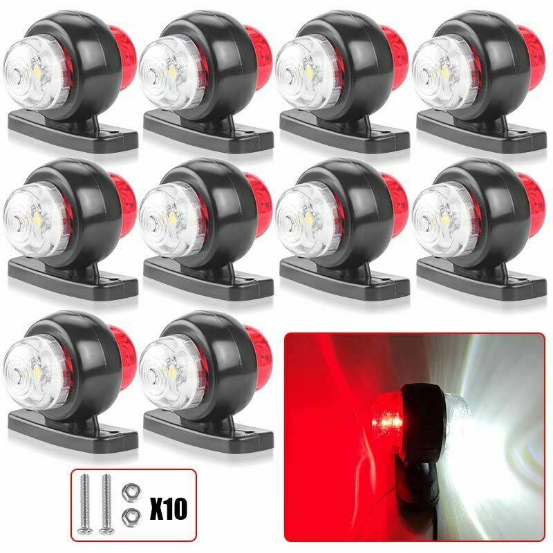 10X Red White LED Side Marker Clearance Lights for Trucks Trailers 12V 24V