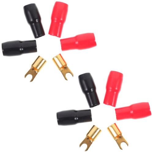 5 Pairs Copper Spade Wire Crimp Connector Terminal 4 Gauge Speaker Connectors - Picture 2 of 12