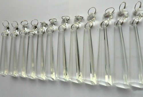 Iridescent Icicle AB Chandelier Glass Crystals Antique Spec Lamp Parts Droplets - Picture 52 of 86