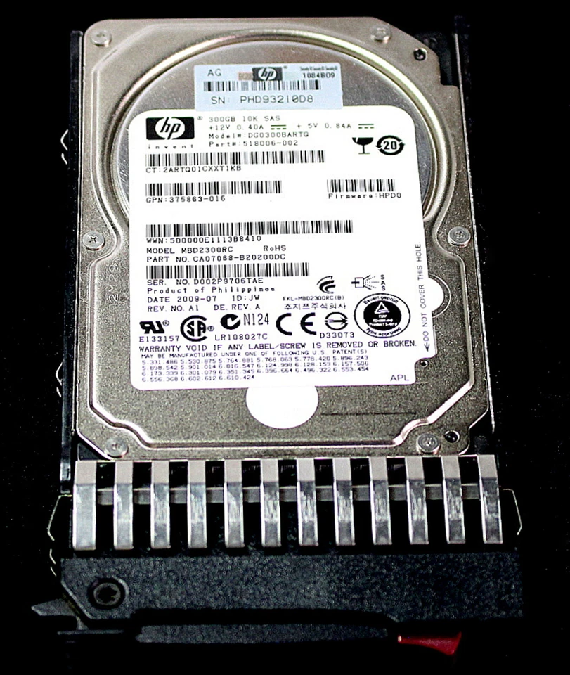 HP DG0300BARTQ 10k HDD SAS Festplatte 2.5" 300GB