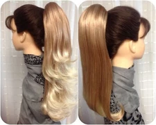 BETSY NATURAL COLLECTION clip ponytail REVERSIBLE Black Red Brown Blonde Frost