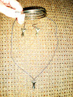VINTAGE SILVERTONE SMALL ARROW PENDANT NECKLACE/BANGLE BRACELETS/EARRINGS SET — photo 5