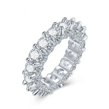 Ladies CZ Eternity Band Full Round Cubic Zirconia Ring 5mm 5Cttw Size 5 Silver