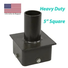 Tenon Adapter 5" Square Pole Bracket Dark Bronze Steel Lighting Pole Top Mount