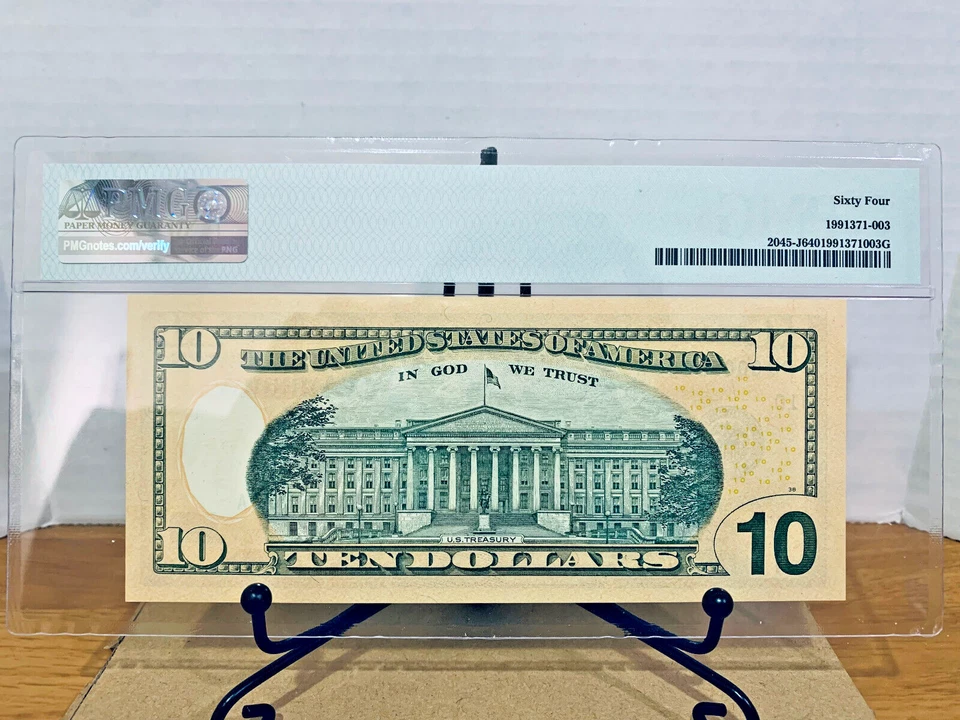 2017-A $10 FRN PMG 67EPQ Fancy LOW 5 DIGIT Serial #PJ00029000A with Bonus Note - Image 2 of 4