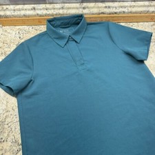 FIGS Scrub Polo Shirt Women Small Green Technical Collection Button Collared