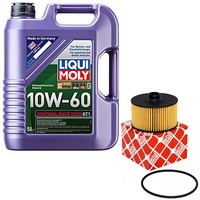 MotoröL Set 10W-60 5 Liter + ÖLfilter 100487 FüR Nissan Qashqai II Juke 1.2 DIG