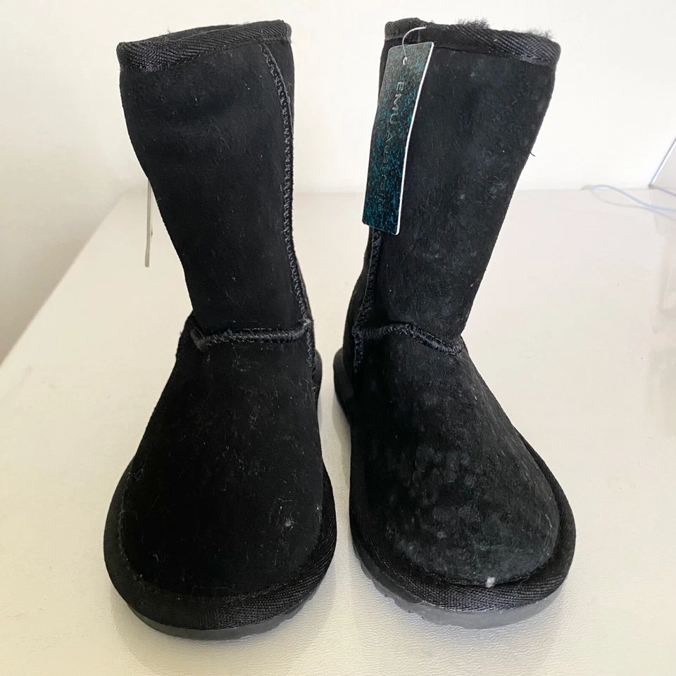 Новый EMU Австралии детский «Wallaby Lo» ботинки в черной замше размер 10 - Изображение 4 из 4