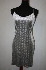 Y2K Jump Apparel by Wendye Chaitin Sz 5/6 Silver Velvet Mini Dress Rainbow Shine