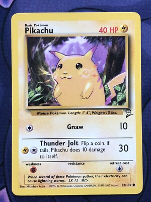 pikachu pokemon card 87/130 #87 EXTENDED ART  Raycardza Pokmon Hit Points60 HP Form 1995 Pikachu 87/130 Pokmon card
