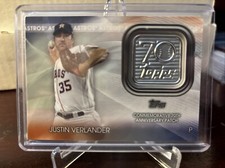 Justin Verlander 2021 Topps 70th Anniversary Logo Patch T70P-JV Detroit Tigers