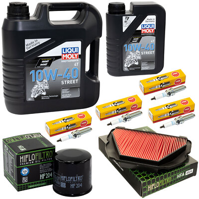 Öl Set Wartung 5L für Yamaha YZF-R1 R1 R 2015-23 Luftfilter Ölfilter Zündkerzen
