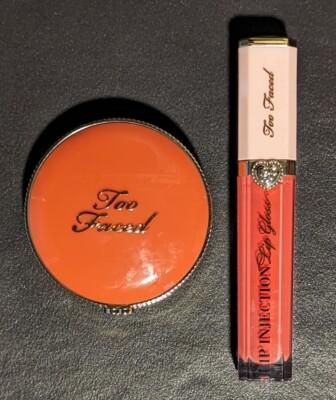 Too Faced Cloud Crush Blurring Blush Tequila Sunset + Lip Injection Lip Gloss
