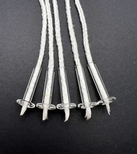 5 Glass Oil Candle Wick Tubes | 8" Fiberglass Wick | Oil Candle Wicks | FF30