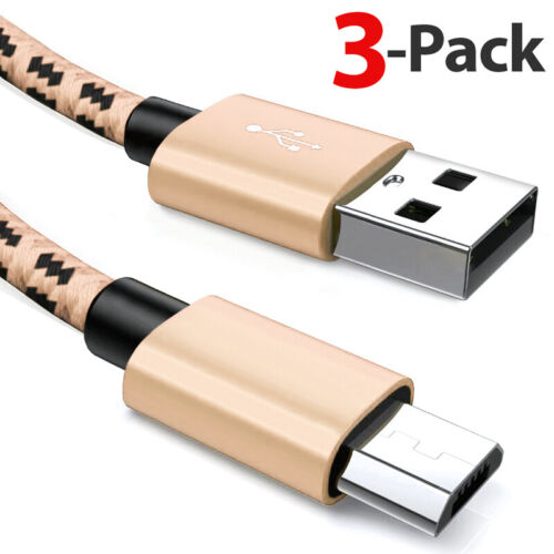 3x Fast Charging Micro USB Cable Charger Data Sync Cord Universal Micro USB - Picture 1 of 10