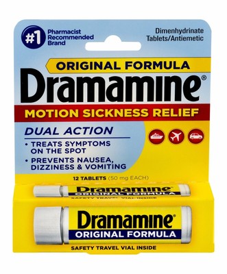 Dramamine Original Motion Sickness Relief Dual Action Tablets 12 Each Pack of 24