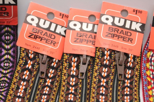 Vintage 1970s Quik Braid 20" 22" Zipper Gold Red Purple Brown Hippie Boho - Picture 32 of 34