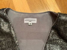 Almost Famous Sequin Bolero Cardigan/jacket Grey/silver Uk 16 Worn Once