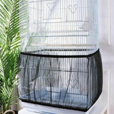 Shell Skirt Mesh Cover Pet Bird Cage Guard Nylon Net Seed Catcher S/M/L Black AU