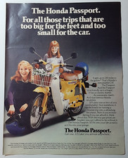 1981 Honda Vintage Print Ad Passport Scooter Motorcycle Mother Daughter Flowers