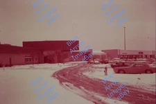 1973 35mm Slide Sears Store Snowy Parking Lot Somewhere in Michigan #5610
