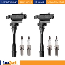 2 Ignition Coil + 4 Platinum Spark Plug for Mitsubishi Mirage 1.8L l4 UF295